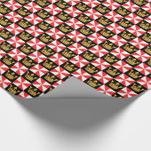 Medieval Red White Faux Gold Crown Pattern Cadeaupapier (Hoek)