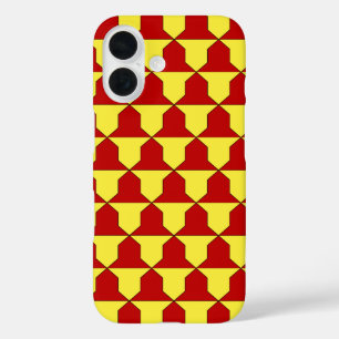 Medieval Red Yellow Ferrer Derby Heraldic Pattern iPhone 16 Hoesje