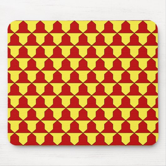 Medieval Red Yellow Ferrer Derby Heraldic Pattern Muismat (Voorkant)