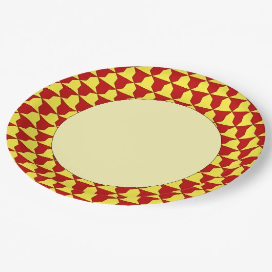 Medieval Red Yellow Ferrer Derby Heraldic Pattern Papieren Bordje (Gekanteld)