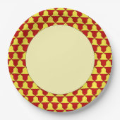 Medieval Red Yellow Ferrer Derby Heraldic Pattern Papieren Bordje (Voorkant)