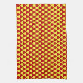 Medieval Red Yellow Ferrer Derby Heraldic Pattern Theedoek (Verticaal)