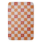 Medieval Red Yellow Vair Ermine Heraldic Badmat (Voorkant Verticaal)