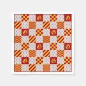 Medieval Red Yellow Vair Ermine Heraldic Patroon N Servet (Voorkant)