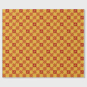 Medieval Red Yellow Vair Ermine Heraldic Pattern Cadeaupapier (Vlak)
