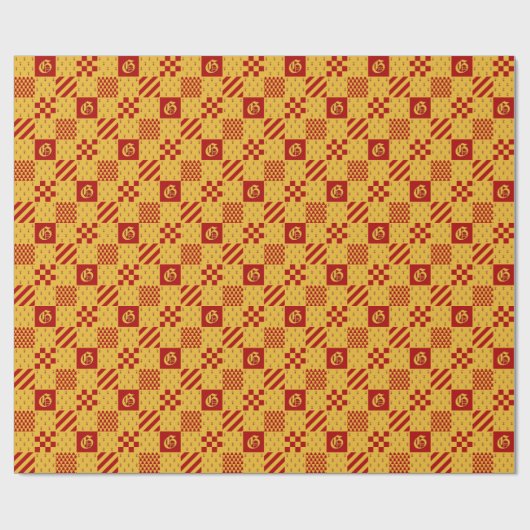 Medieval Red Yellow Vair Ermine Heraldic Pattern Cadeaupapier (Vlak)