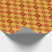 Medieval Red Yellow Vair Ermine Heraldic Pattern Cadeaupapier (Hoek)