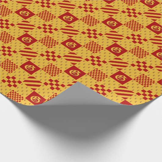 Medieval Red Yellow Vair Ermine Heraldic Pattern Cadeaupapier (Hoek)