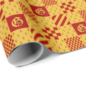 Medieval Red Yellow Vair Ermine Heraldic Pattern Cadeaupapier (Rol Hoek)