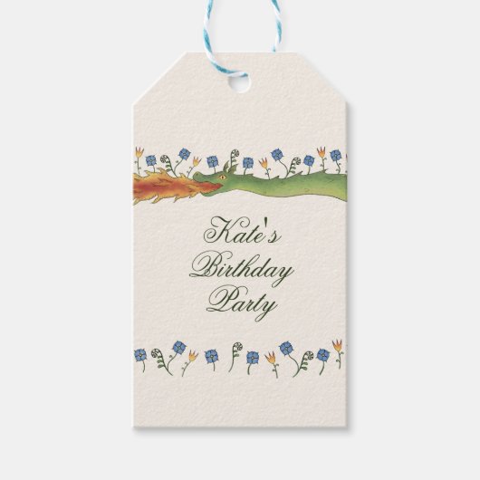 Medieval Ren Faire dragon Cadeaulabel (Voorkant)