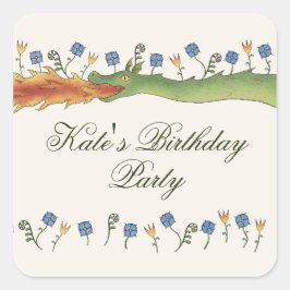 Medieval Ren Faire dragon Vierkante Sticker