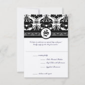 Medieval Renaissance Black Damask RSVP Kaart (Voorkant)