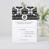 Medieval Renaissance Black Damask RSVP Kaart (Staand voorkant)