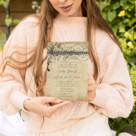 Medieval Renaissance Black Funky Elegant Swirls Kaart