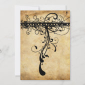 Medieval Renaissance Black Funky Elegant Swirls Kaart (Achterkant)