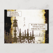 Medieval Renaissance Chandelier Save the Date Aankondigingskaart (Achterkant)