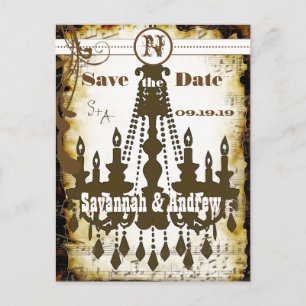 Medieval Renaissance Chandelier Save the Date Aankondigingskaart