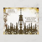 Medieval Renaissance Chandelier Save the Date Aankondigingskaart (Achterkant)