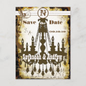 Medieval Renaissance Chandelier Save the Date Aankondigingskaart (Voorkant)