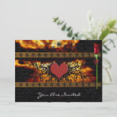 Medieval renaissance Clouds Wedding Invitations Kaart (Staand voorkant)