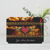 Medieval renaissance Clouds Wedding Invitations Kaart (Staand voorkant)