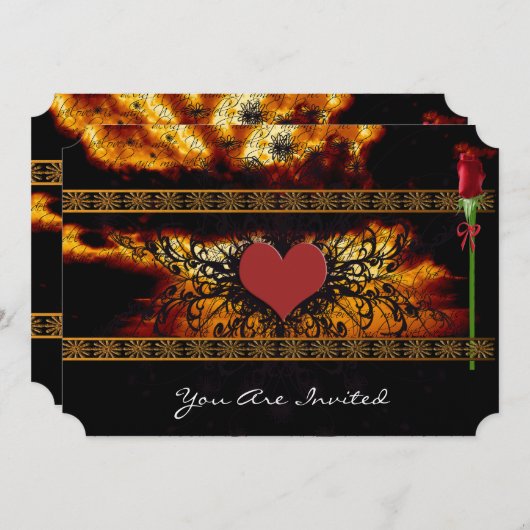 Medieval renaissance Clouds Wedding Invitations Kaart (Voorkant / Achterkant)