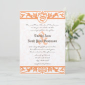 Medieval Renaissance Coral Damask Gray Wedding Kaart (Staand voorkant)