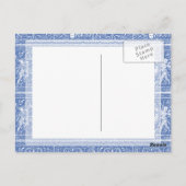 Medieval Renaissance Elegant Blue and White Briefkaart (Achterkant)