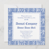 Medieval Renaissance Elegant Blue and White Kaart (Achterkant)
