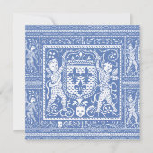 Medieval Renaissance Elegant Blue and White Kaart (Voorkant)