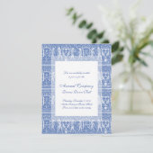 Medieval Renaissance Elegant Blue and White Kaart (Staand voorkant)