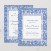 Medieval Renaissance Elegant Blue and White Kaart (Voorkant / Achterkant)