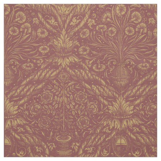 Medieval Renaissance Era Flower Vase Pattern Stof (Swatch)