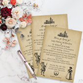 Medieval Renaissance Faux Parchment Wedding Kaart