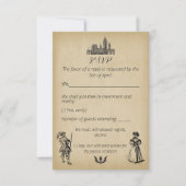 Medieval Renaissance Faux Parchment Wedding RSVP Kaartje (Voorkant)