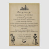 Medieval Renaissance Faux Parchment Wedding Vellum Uitnodigingen (Voorkant)