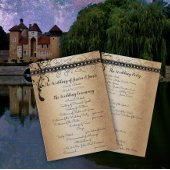 Medieval Renaissance Gold & Black Wedding Program Kaart