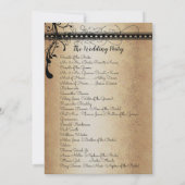 Medieval Renaissance Gold & Black Wedding Program Kaart (Achterkant)