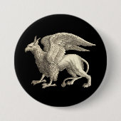 Medieval Renaissance Griffin Ronde Button 7,6 Cm (Voorkant)