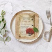 Medieval Renaissance Heartleaf Red Tree Tortelduif Kaart