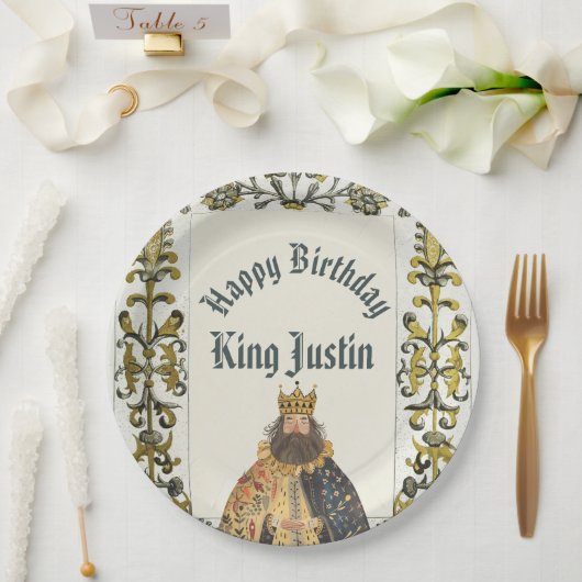 Medieval Renaissance King Birthday Papieren Bordje (Huwelijk)
