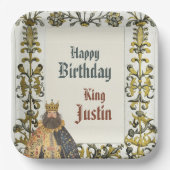 Medieval Renaissance King Birthday  Papieren Bordje (Voorkant)