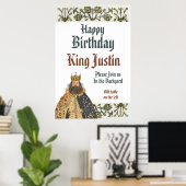 Medieval Renaissance King Birthday  Poster (Thuiskantoor)