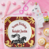 Medieval Renaissance Knight Birthday Papieren Bordje (Feest)