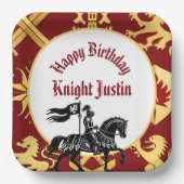 Medieval Renaissance Knight Birthday Papieren Bordje (Voorkant)