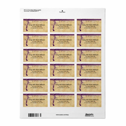 Medieval Renaissance Plum Large Shipping Labels (Full Sheet)