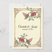 Medieval-Romantic met Wooden Lijst Weddenschap Kaart (Achterkant)