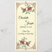 Medieval-Romantic met Wooden Lijst Weddenschap Menu (Achterkant)