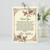 Medieval Romantic Weddenschap Hartelijk dank RSVP Kaartje (Staand voorkant)