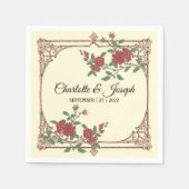 Medieval Romantic Wedding Cocktail Napkin Servet (Voorkant)